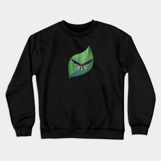 Butterfly on leaf Crewneck Sweatshirt by MissMorty2